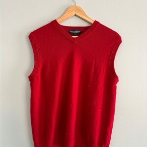 Hart Schaffner Marx Red V-Neck Sweater Vest